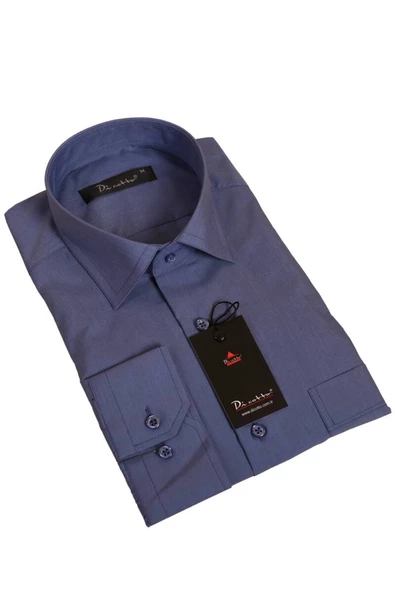 İndigo Rahat Kesim Cepli Uzun Kol Regular Fit Erkek Gömlek  - 150-15
