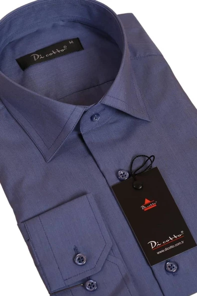 İndigo Rahat Kesim Cepli Uzun Kol Regular Fit Erkek Gömlek  - 150-15 - Resim 2