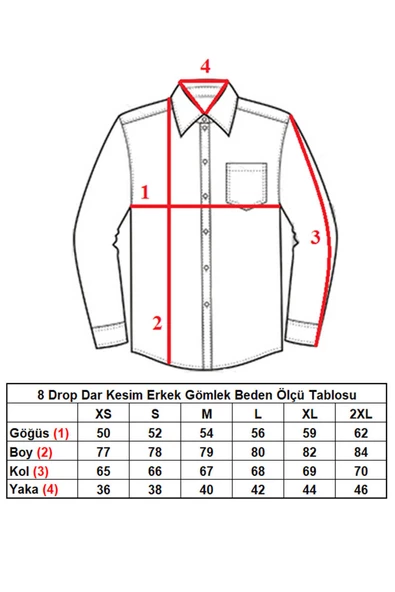 Siyah 8 Drop Ekstra Uzun Kol Dar Kesim Micro Kumaş Kol Düğmeli Slim Fit Erkek Gömlek - 197-6 - 4