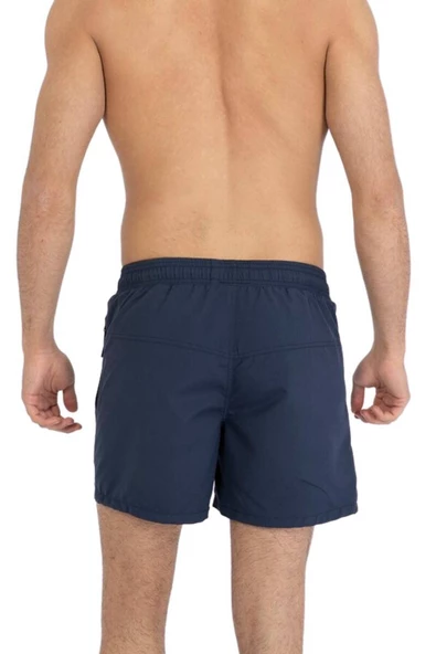 Lacivert Su İtici Özellikli Düz Renk Basic Erkek Plaj Deniz Şort Mayo - 301-Lacivert - Resim 2