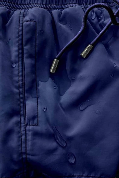 Lacivert Su İtici Özellikli Düz Renk Basic Erkek Plaj Deniz Şort Mayo - 301-Lacivert - Resim 3