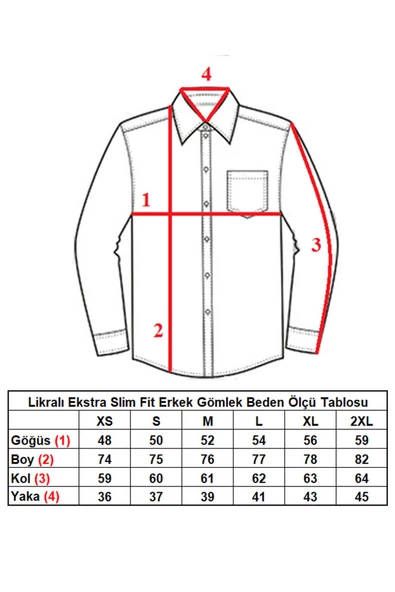 Mavi Ekstra Dar Kesim Likralı Esnek Micro Kumaş Kol Düğmeli Slim Fit Erkek Gömlek - 195-4 - Resim 3