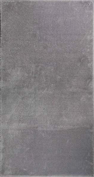 Dekoratif Puffy Peluş Yumuşak Kaymaz Taban Kesme Halı Yolluk Gri - 2