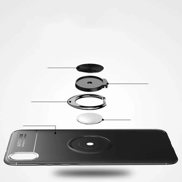 Xiaomi Redmi 7A Yüzüklü Standlı Manyetikli Kamera Korumalı Kılıf - Resim 10