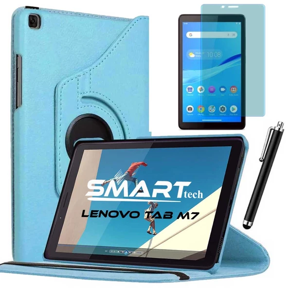 Lenovo Tab M7 7 inç Standlı Tablet Kılıfı Ekran Koruyucu Kalem Set - 2