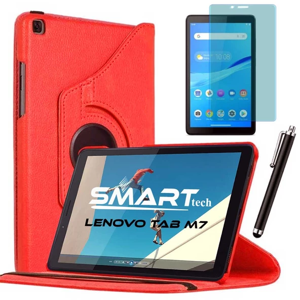 Lenovo Tab M7 7 inç Standlı Tablet Kılıfı Ekran Koruyucu Kalem Set - 4