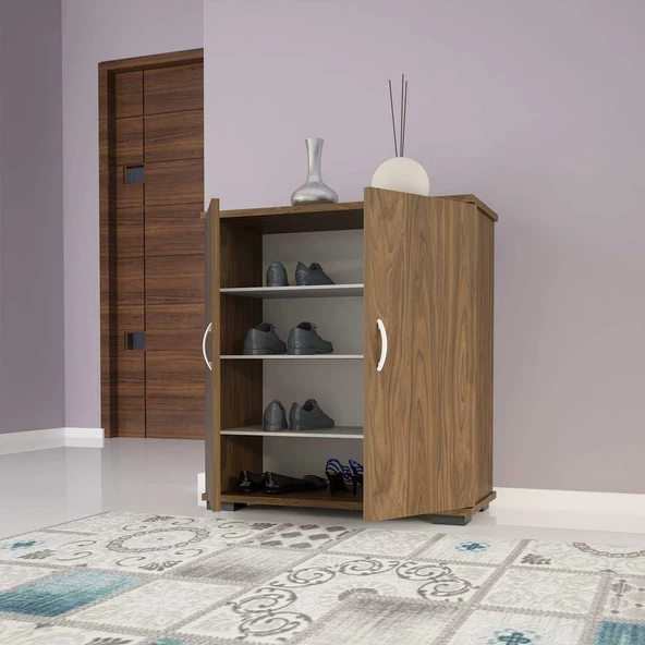 MODİLAYN BULUT 70 x 76 cm Ayakkabılık Dolabı Ceviz - 3