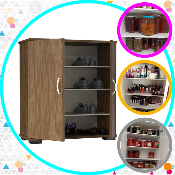 MODİLAYN BULUT 70 x 76 cm Ayakkabılık Dolabı Ceviz