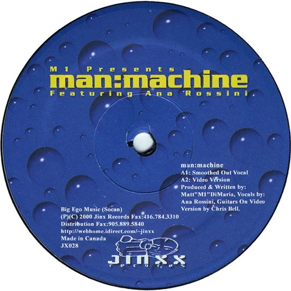 M1 Featuring Ana Rossini – Man:Machine - Drum n Bass, Disco, Bass Music, Breakbeat Vinly Plak  alithestereo