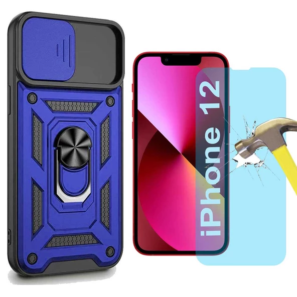 Apple iPhone 12 Uyumlu Koruma Seti Tank Kılıf ve Nano Cam Set - 2