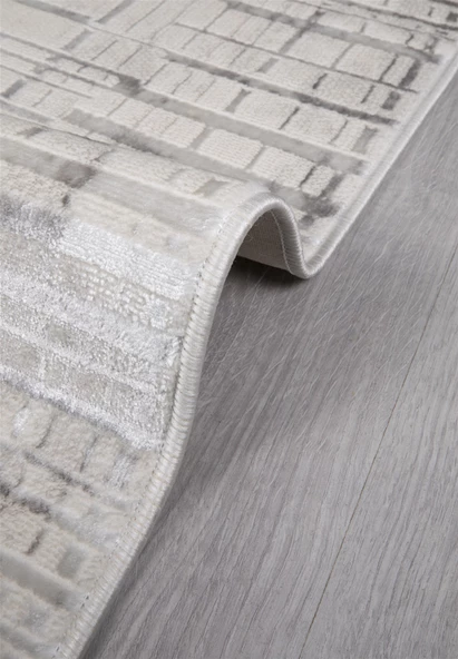 Modern Dekoratif Dokuma Salon Oturma Odası Çocuk Odası Mutfak Halısı Antre Halı Yolluk Krem 4113C - 6