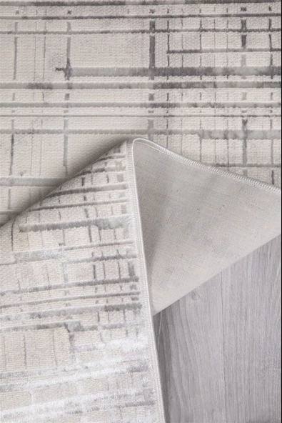 Modern Dekoratif Dokuma Salon Oturma Odası Çocuk Odası Mutfak Halısı Antre Halı Yolluk Krem 4113C - 4