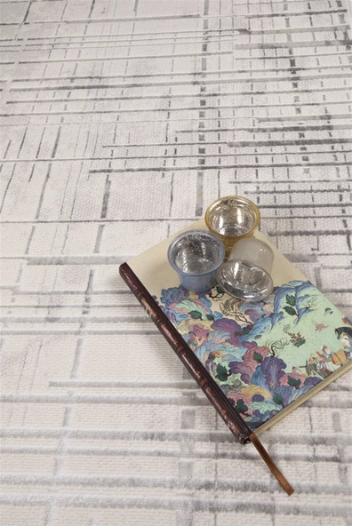 Modern Dekoratif Dokuma Salon Oturma Odası Çocuk Odası Mutfak Halısı Antre Halı Yolluk Krem 4113C - 3