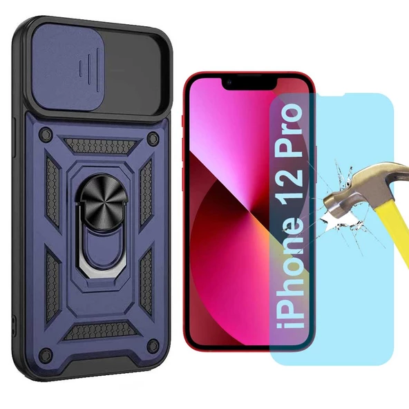 Apple iPhone 12 Pro Uyumlu Koruma Seti Tank Kılıf ve Nano Cam Set - 2