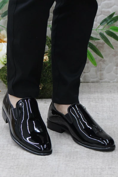 Pierre Cardin 7029 Siyah Rugan Damat Ayakkabısı Takım Ayakkabısı Erkek Klasik Ayakkabı - Resim 2