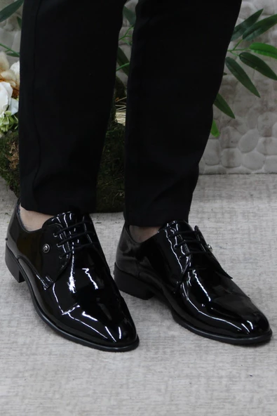 Pierre Cardin 7028 Siyah Rugan Damat Ayakkabısı Takım Ayakkabısı Erkek Klasik Ayakkabı - Resim 2