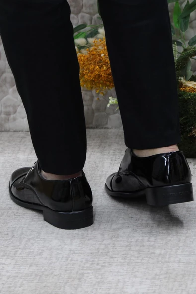 Pierre Cardin 7028 Siyah Rugan Damat Ayakkabısı Takım Ayakkabısı Erkek Klasik Ayakkabı - Resim 4