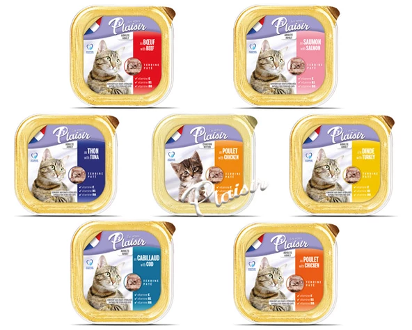 Plaisir Pate 100Gr Sığır Etli 32Adet Yaş Kedi Maması - Resim 4