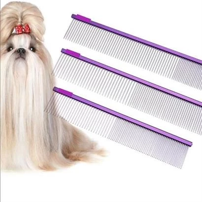 Köpek Tarağı Renkli Pet Köpek Pire Tımar Tarağı Parlak Metal Köpek Tüyü Tarama - 6
