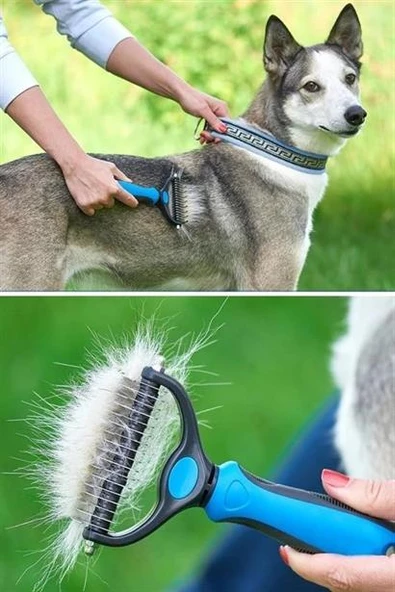 Tarak Plastik Saplı Metal Kedi Köpek Tüy Topak Açıcı Bakım Aleti - 11