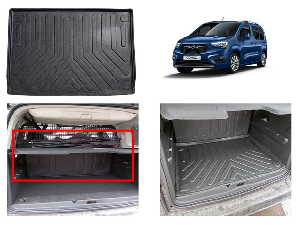 Rizline Opel Combo 2019+ Seperatörlü3D Bagaj Havuzu Siyah ürün görseli