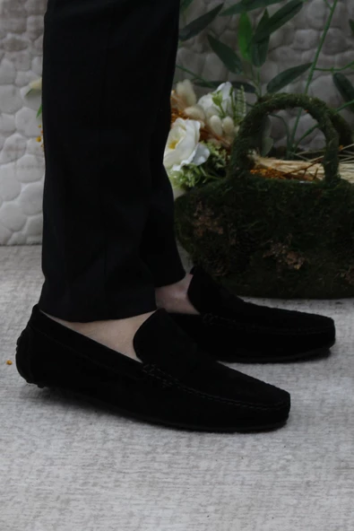 Mehmet Mete 31112 Siyah Süet Hakiki Deri Loafer Erkek Babet Erkek Ayakkabı ürün görseli