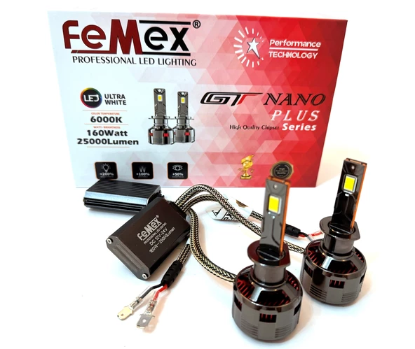 Femex GT Nano Plus Csp LUMILED ROYAL Chipset Radyatör Soğutmalı H1 Led Xenon Led Headlight