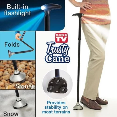 Trusty Cane Güvenilir Katlanabilir Işıklı Baston alithestereo