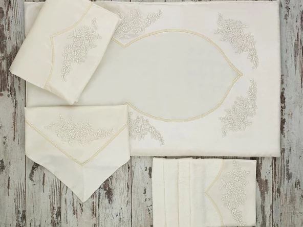 Fransız Güpürlü Lara Bohça Seti 4 Parça - Resim 3