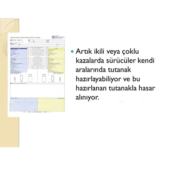 Automix Araba Araç Otomobil Maddi Hasarlı Trafik Kazası Tespit Tutanağı Bilgi Formu Yazı Kalem - 4