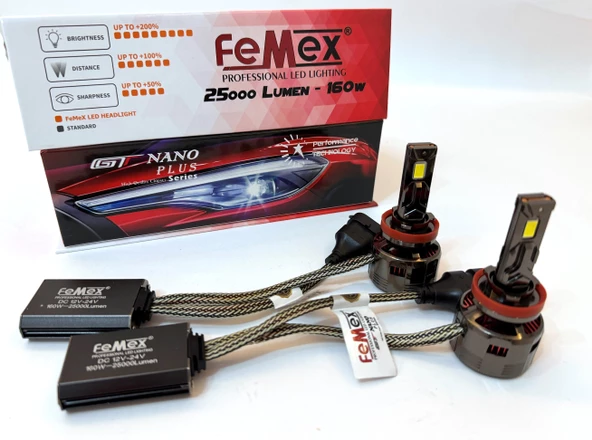 Femex GT Nano Plus Csp LUMILED ROYAL Chipset Radyatör Soğutmalı H8/11 Led Xenon Led Headlight
