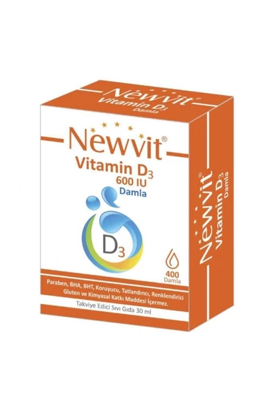 Newvit Vit D3 600 Iu Damla 30 Ml 8682125462134