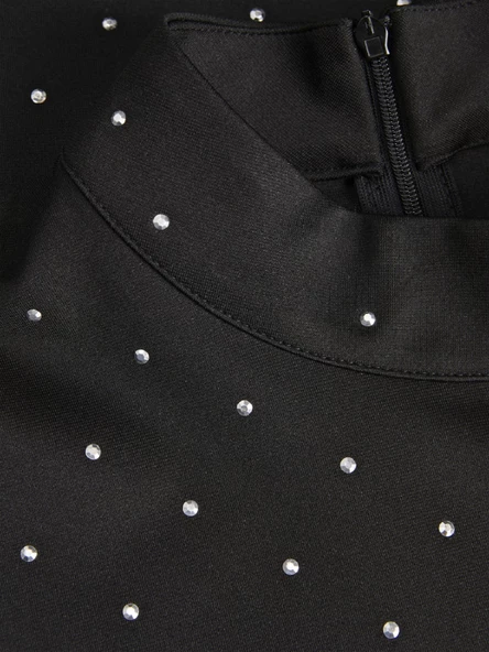 JJXX Bayan Boyunlu Siyah Renk Parti Elbisesi 12246645 - Resim 7