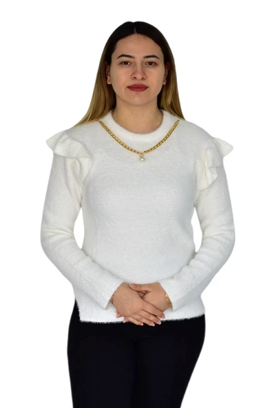 Kadın Yumoş Triko Zincirli Kazak BGL-ST03356 - Resim 4