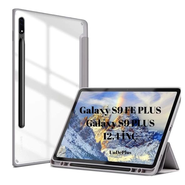 Samsung Galaxy Tab S9 FE Plus/S10 Plus/S9 Plus Kılıf Grafiti Şeffaf Kalem Bölmeli X610-16-810-18 X820 - 8