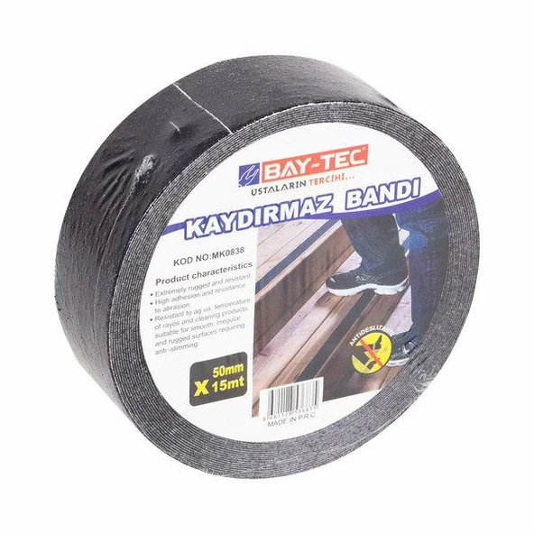 Bay-Tec MK0838 Kaydırmaz Merdiven Zemin Bandı 50mm x 15 Metre