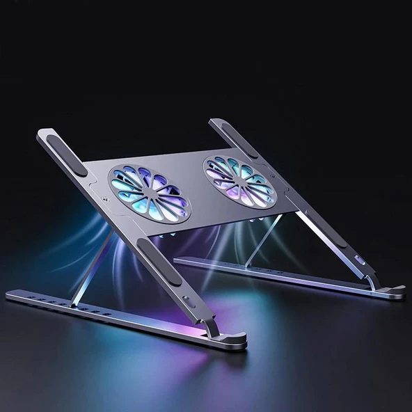 UpWay Katlanabilir Alüminyum Turbo Fanlı Macbook Laptop Soğutucu Stand 10-17 İnç