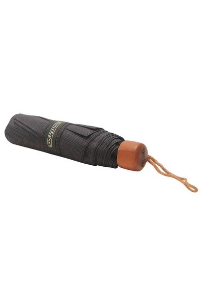 April Lüx Şemsiye Süper Mini Kare Çizgili Füme - 9