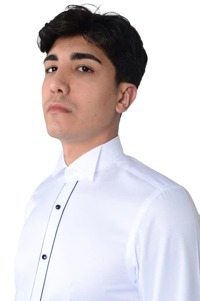 Cengiz İnler Armürlü Şeritli Metal Düğme Ata Yaka Slim Damatlık