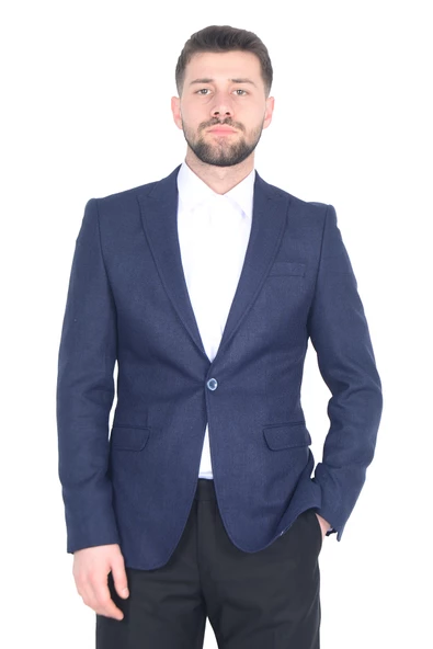 Cengiz İnler Dokulu Kırlangıç Yaka 6 Drop Yün Erkek Ceket