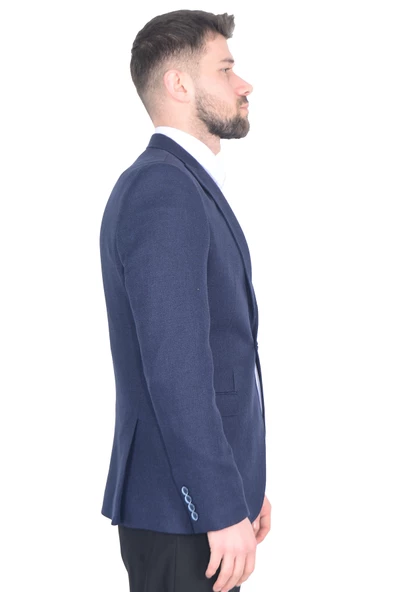 Cengiz İnler Dokulu Kırlangıç Yaka 6 Drop Yün Erkek Ceket - 8