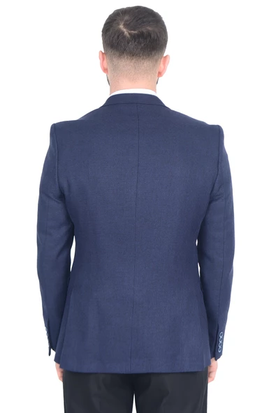 Cengiz İnler Dokulu Kırlangıç Yaka 6 Drop Yün Erkek Ceket - 3