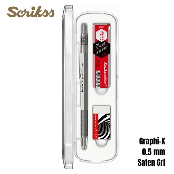 Scrikss T00SBCCGRX240A GRAPH-X 3'Lü Set, Gri Kalem - 2