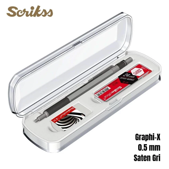 Scrikss T00SBCCGRX240A GRAPH-X 3'Lü Set, Gri Kalem