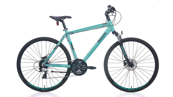 Bianchi Touring 713 HD Fren 24 Vites 28 Jant Şehir Bisikleti Turkuaz Siyah Krom 46 Kadro