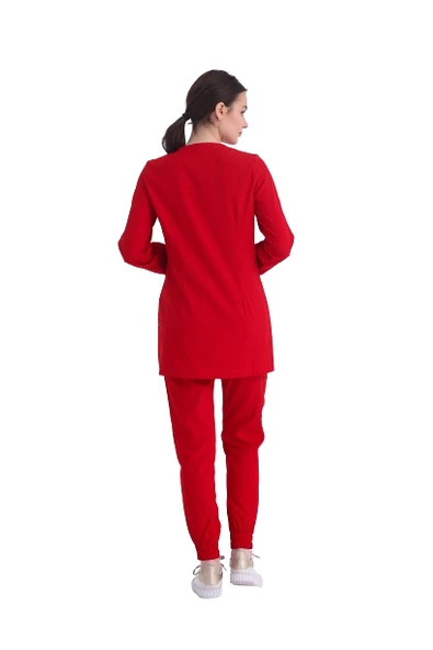 TULIP- Kadın Likralı Kırmızı Üniforma Takımı - Resim 4