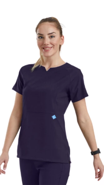 FREESIA- Kadın Likralı Lacivert Üniforma Üst ürün görseli