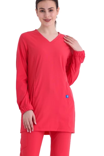 TULIP- Kadın Likralı Nar Çiçeği Üniforma Takımı - Resim 3