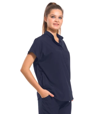 SANEM- Kadın Likralı Lacivert Üniforma Üst ürün görseli