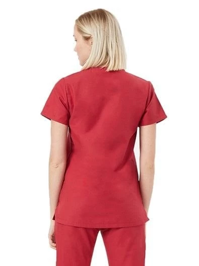 BASIC Kadın Koton Kırmızı Üniforma Üst - Resim 2